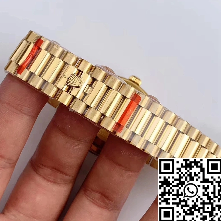 EW M128238 White Scale Rolex Factory Dial Day-Date Diamond Time 0417